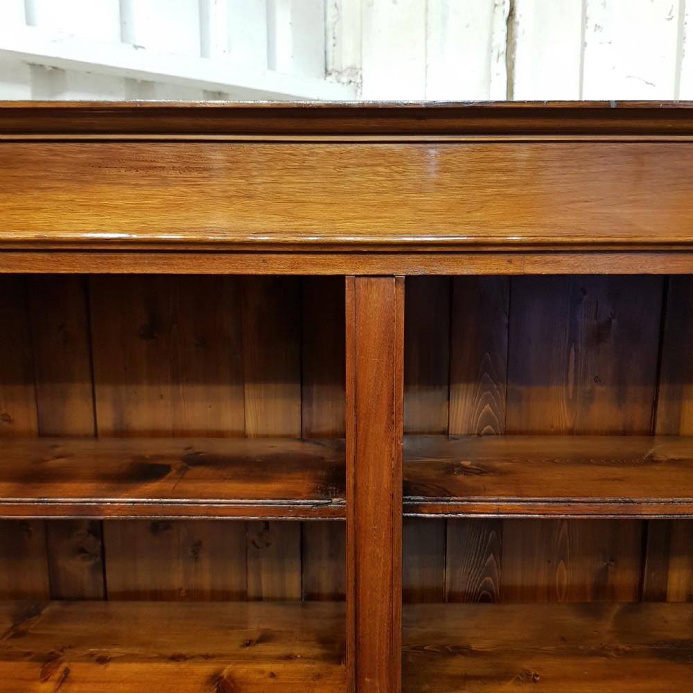 ANTIQUE VICTORIAN LARGE MAHOGANY OPEN BOOKCASE C1880 View VI
