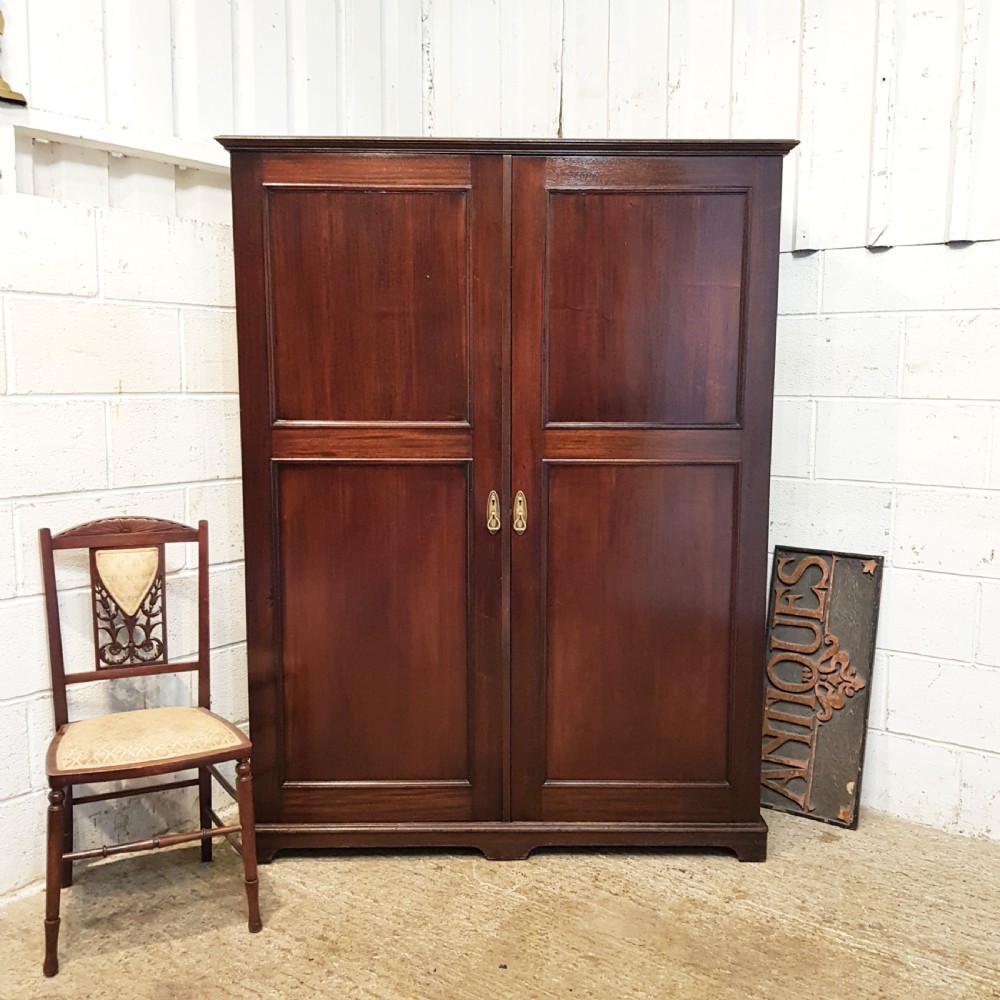 ANTIQUE EDWARDIAN MAHOGANY WARDROBE COMPACTUM C1900