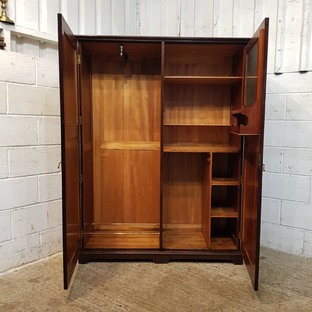 ANTIQUE EDWARDIAN MAHOGANY WARDROBE COMPACTUM C1900 View VII