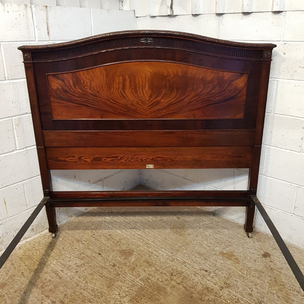 ANTIQUE EDWARDIAN CHIPPENDALE MAHOGANY KING SIZE BED BY HEAL & SON C1900 View III