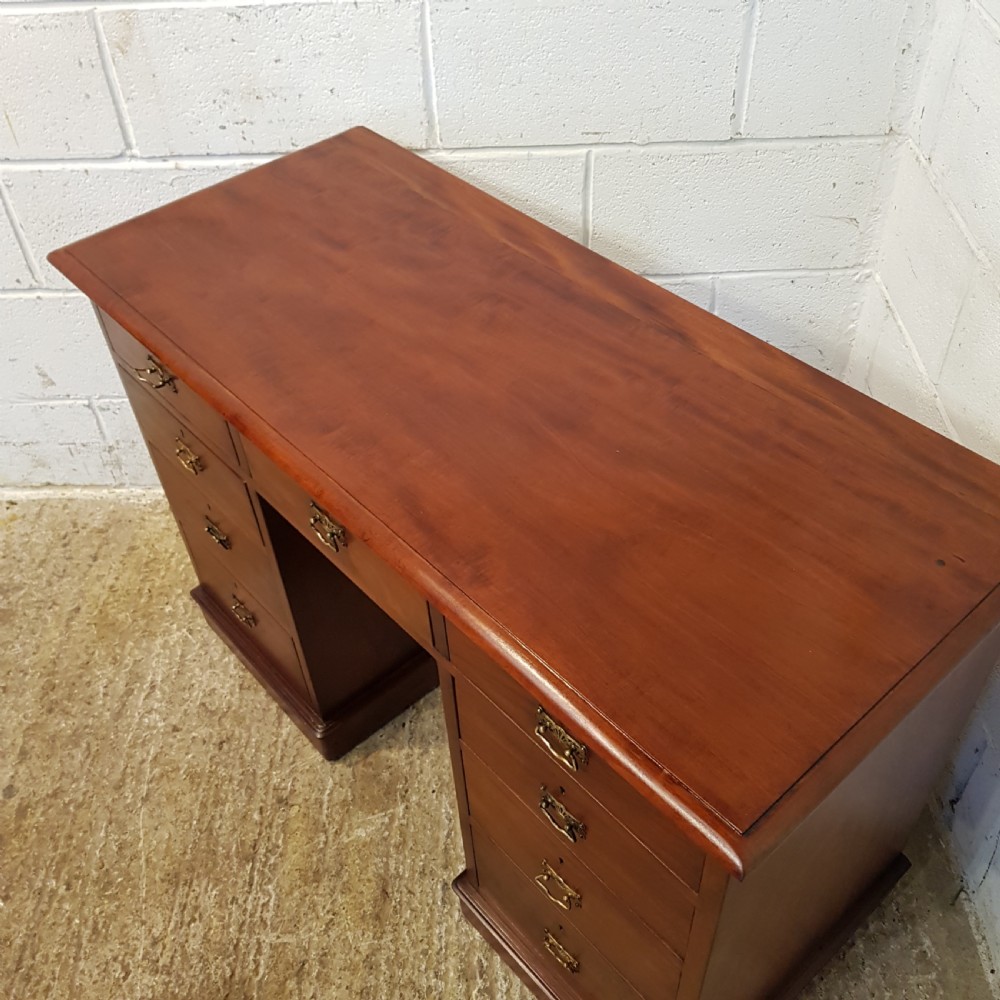 ANTIQUE LATE VICTORIAN MAHOGANY PEDESTAL DESK C1890 View V
