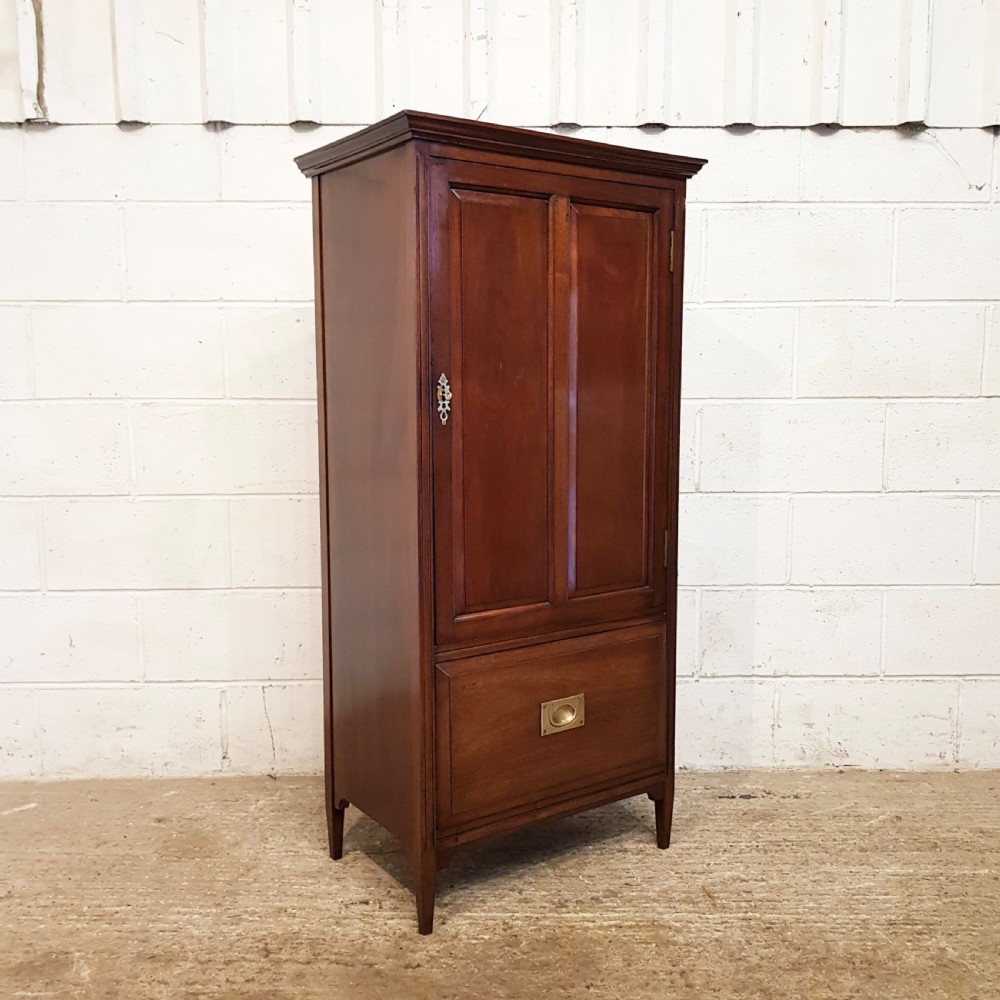 ANTIQUE LATE VICTORIAN MAHOGANY TALL CUPBOARD C1890 View III
