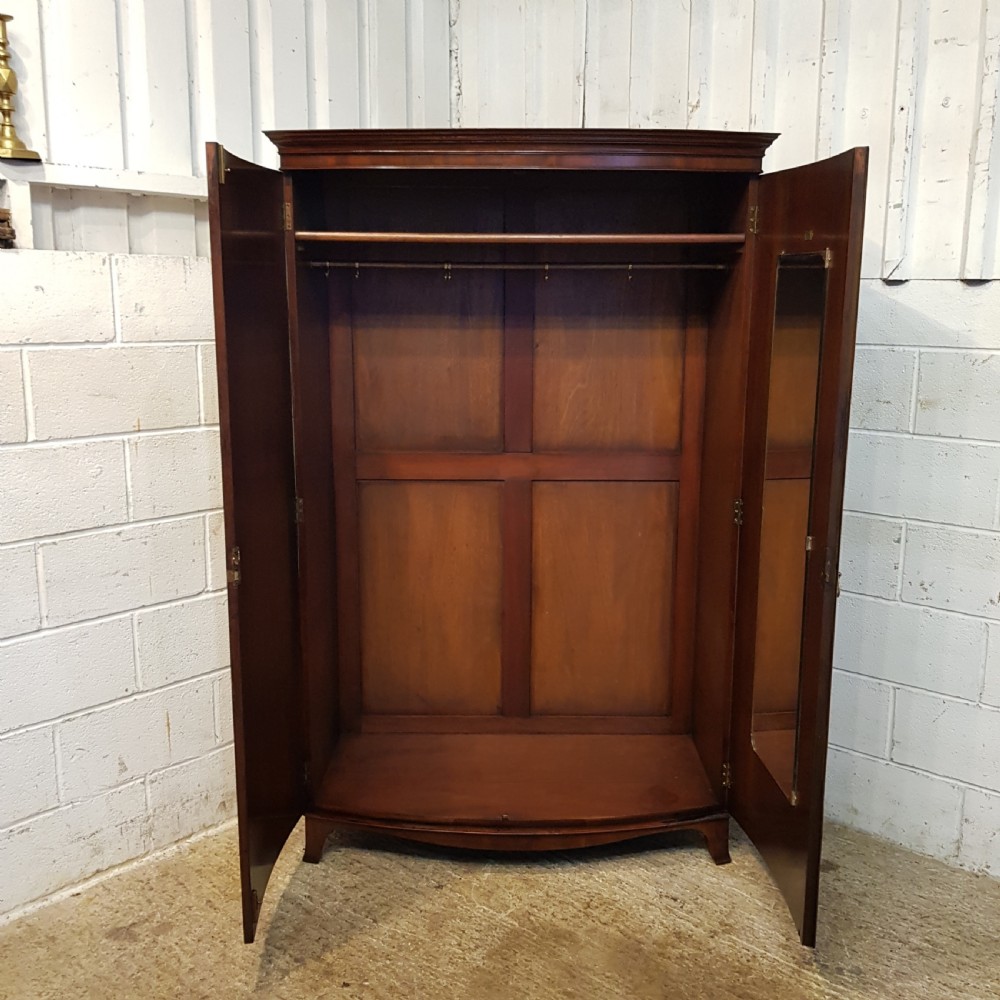 ANTIQUE EDWARDIAN BOW FRONT MAHOGANY DOUBKE WARDROBE BY WARING & GILLOWS C1900 View VII