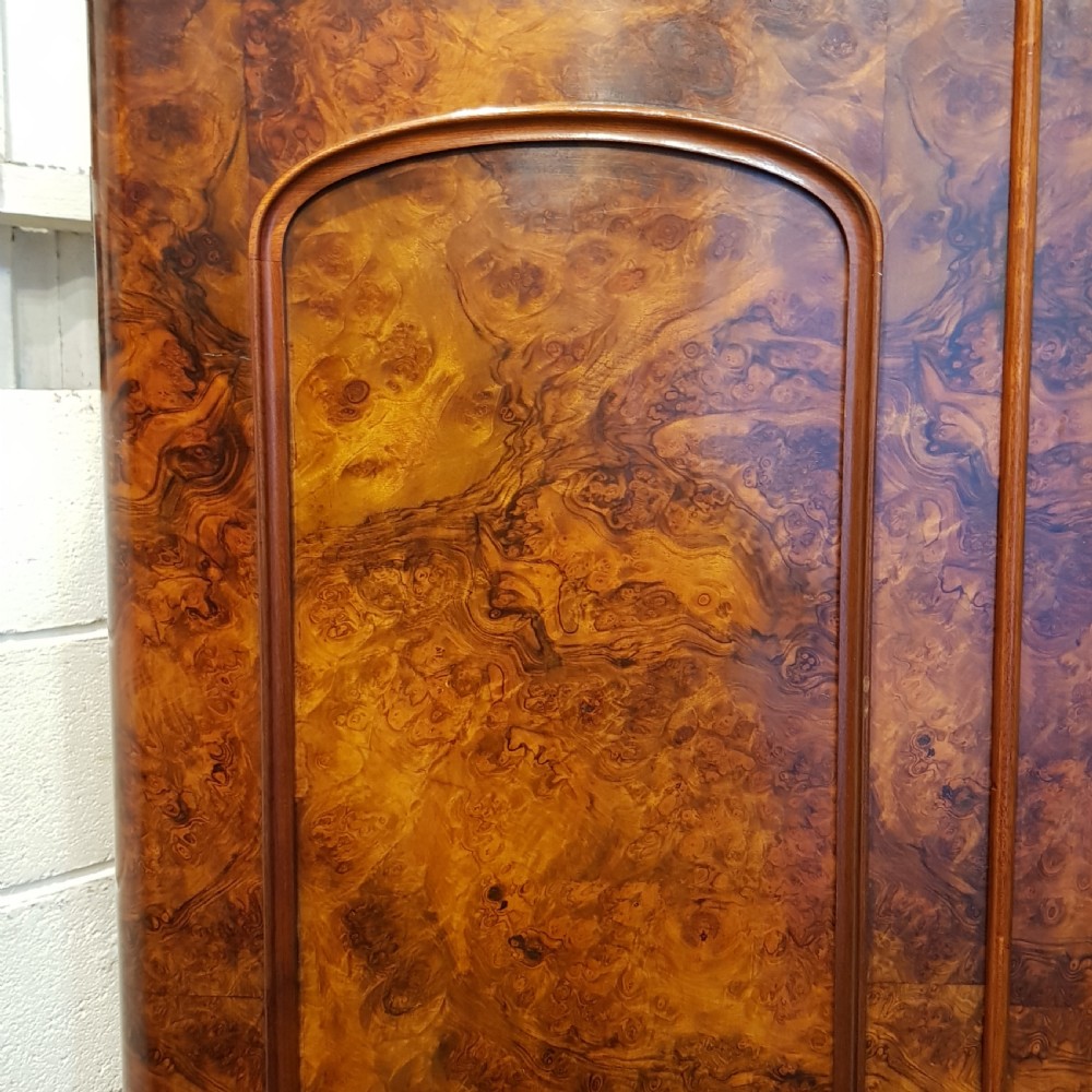 ANTIQUE VICTORIAN BURR WALNUT TRIPLE WARD OBE  C1880 View III