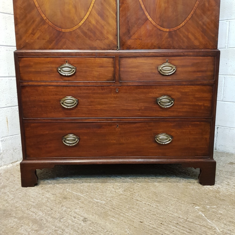 ANTIQUE 18TH CENTURY MAHOGANY PERIOD CLOTHES PRESS C1780 View V
