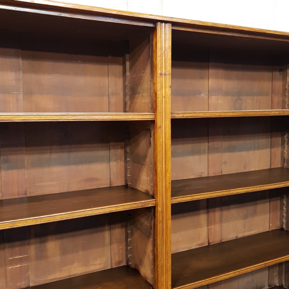 ANTIQUE LARGE OAK OPEN BOOKCASE C1900 View III