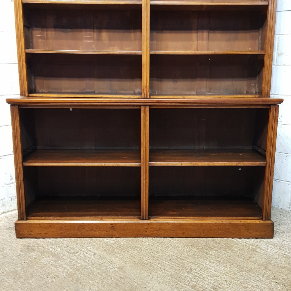 ANTIQUE LARGE OAK OPEN BOOKCASE C1900 View V