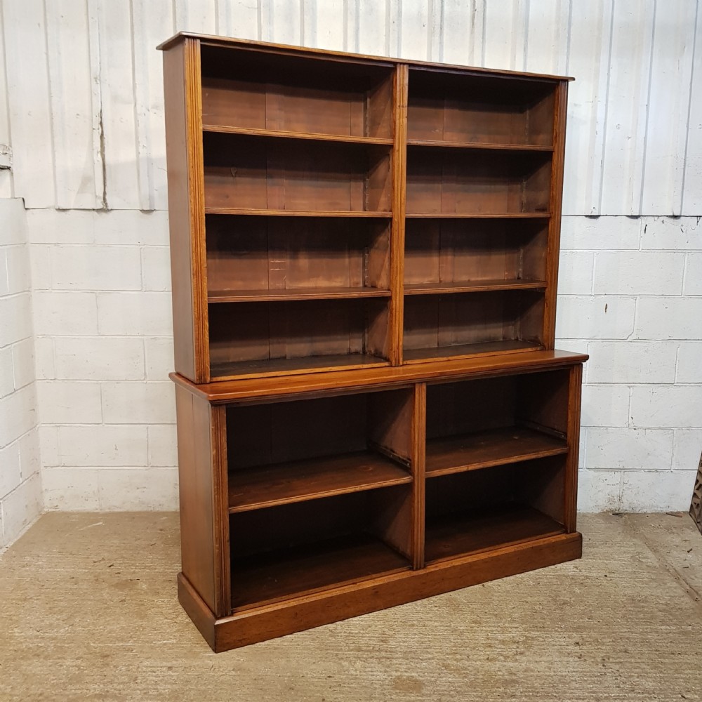 ANTIQUE LARGE OAK OPEN BOOKCASE C1900 View VII
