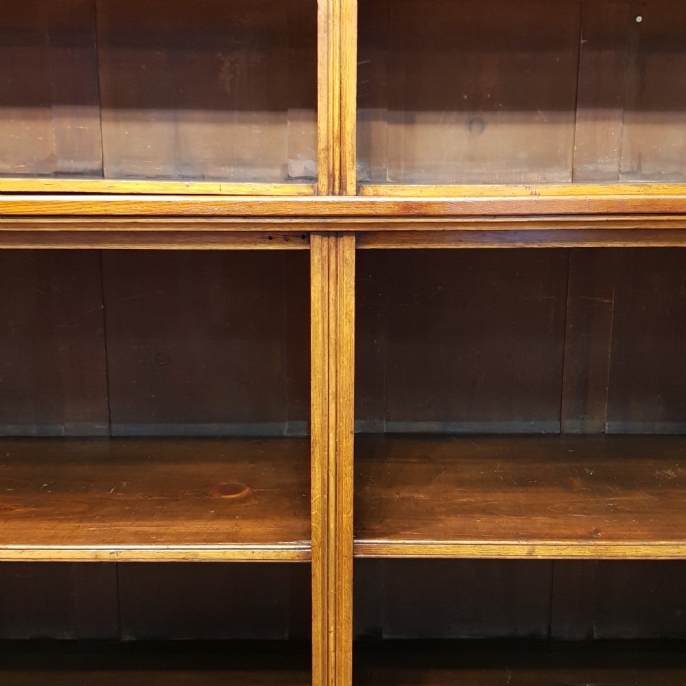 ANTIQUE LARGE OAK OPEN BOOKCASE C1900 View VIII