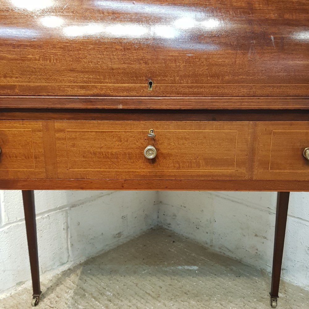 ANTIQUE EDWARDIAN MAHOGANY CYLINDER BUREAU C900 View VIII