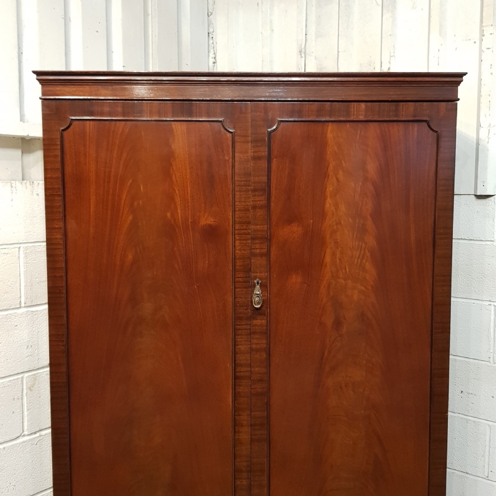 ANTIQUE MAHOGANY DOUBLE WARDROBE C1920 View VI