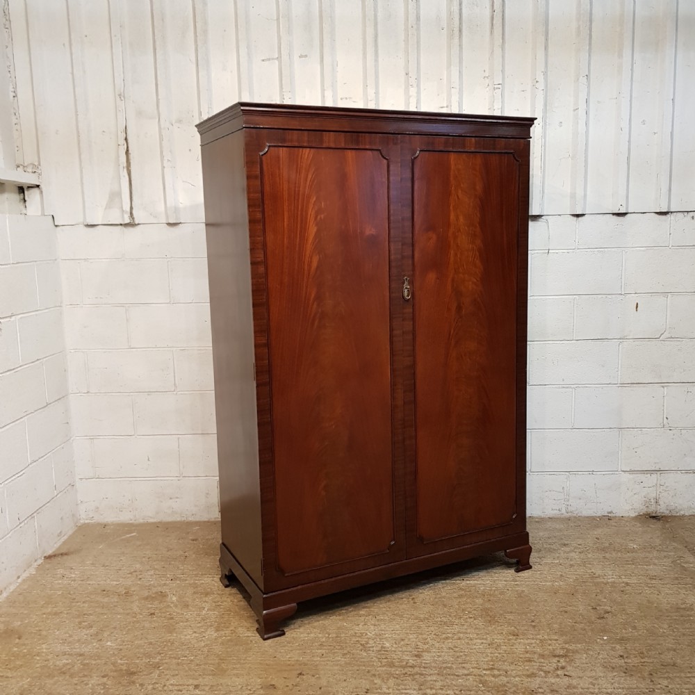 ANTIQUE MAHOGANY DOUBLE WARDROBE C1920 View VII