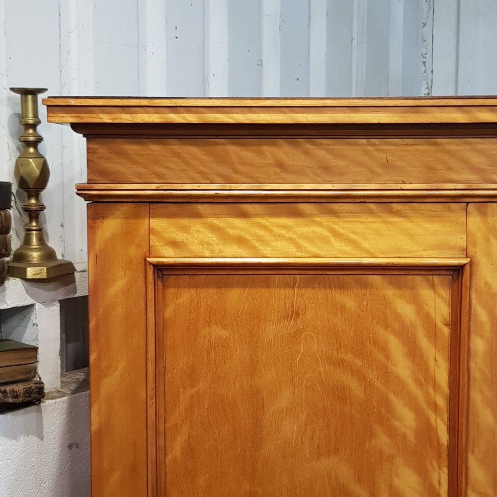 ANTIQUE VICTORIAN SATINWOOD FOUR DOOR WARDROBE BY HEALS & SON c 1880 View II