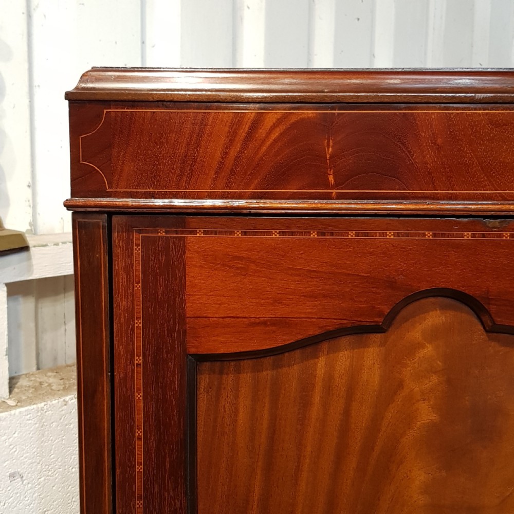 ANTIQUE EDWARDIAN INLAID MAHOGANY TRIPLE WARDROBE C 1900 View III