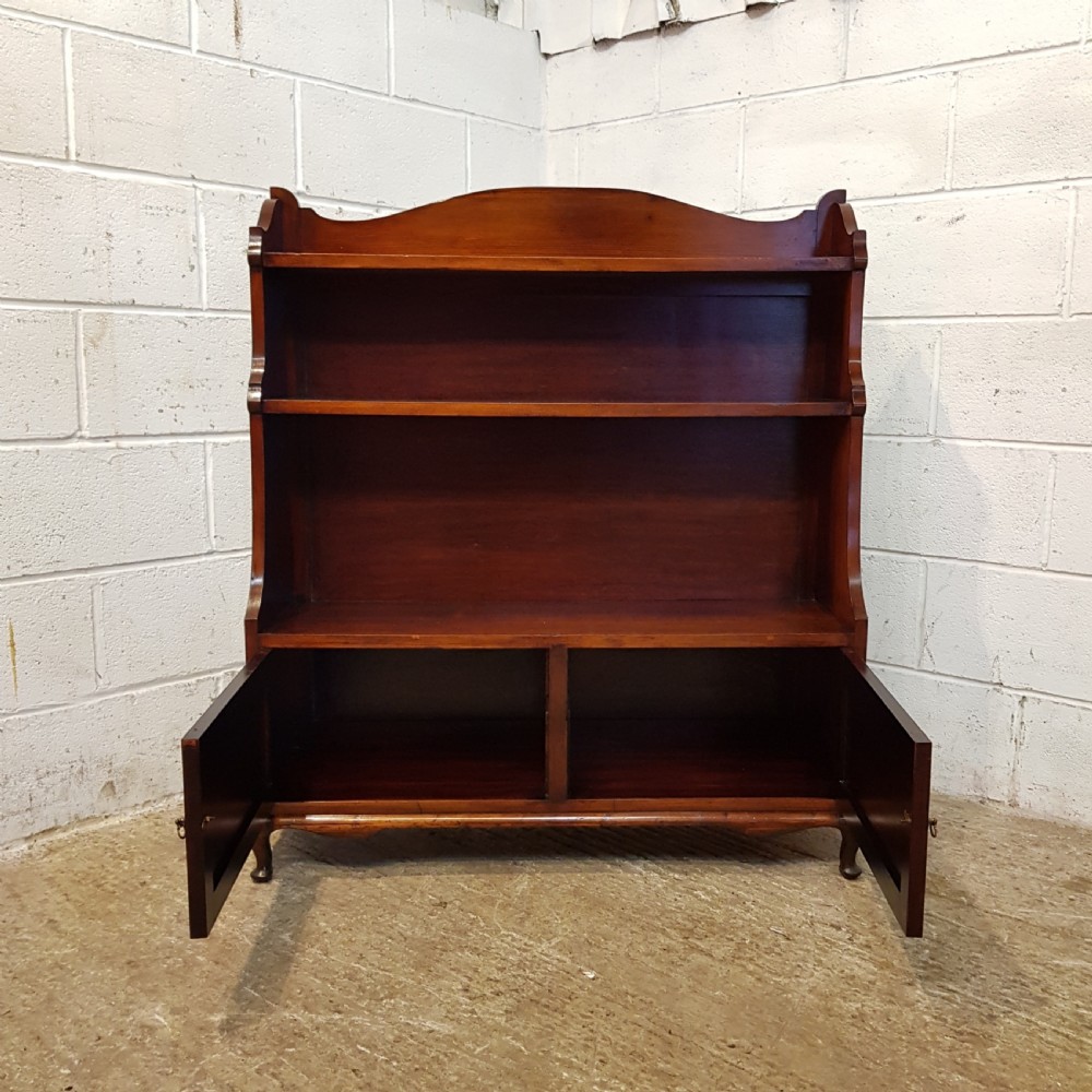 ANTIQUE EDWARDIAN MAHOGANY WATERFALL OPEN BOOKCASE C1900 View II