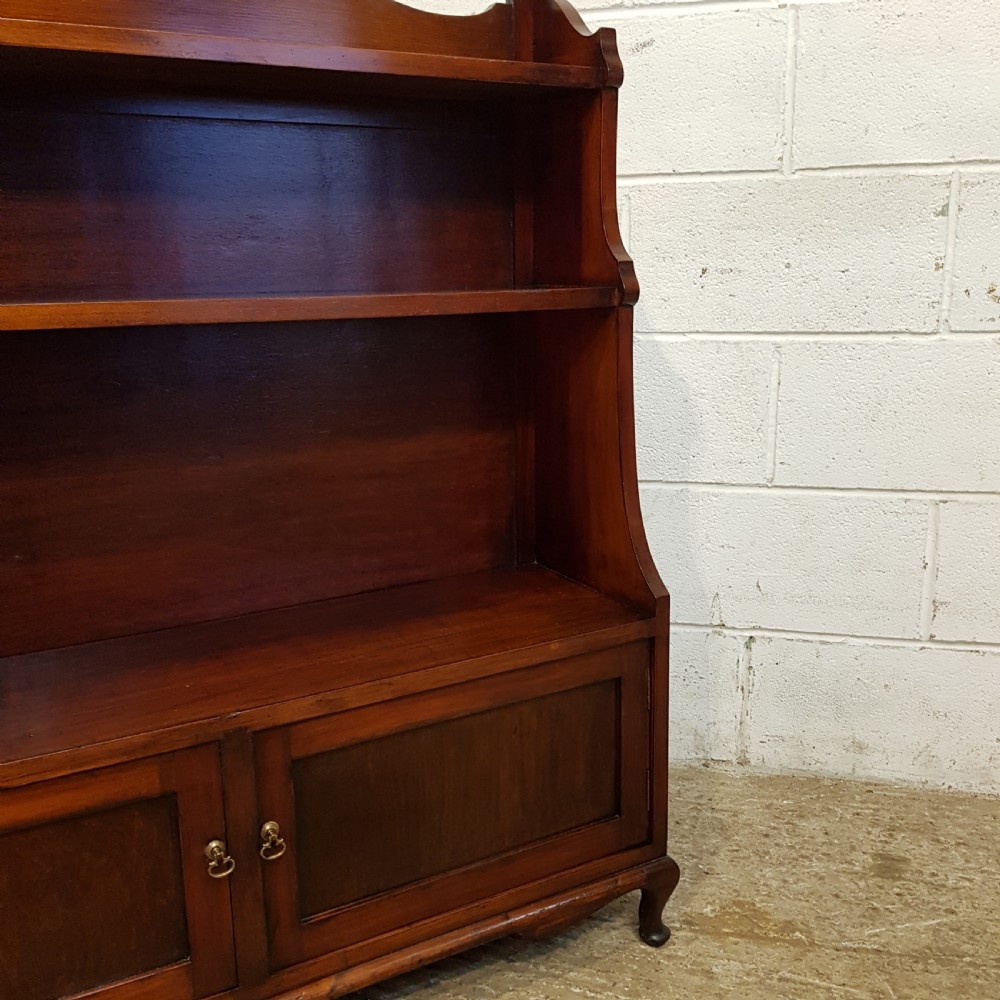 ANTIQUE EDWARDIAN MAHOGANY WATERFALL OPEN BOOKCASE C1900 View V