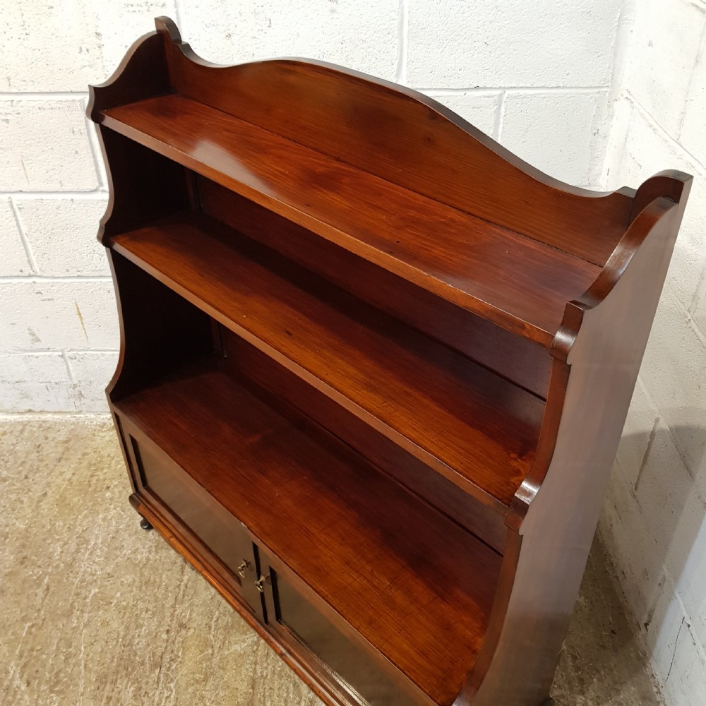 ANTIQUE EDWARDIAN MAHOGANY WATERFALL OPEN BOOKCASE C1900 View VI