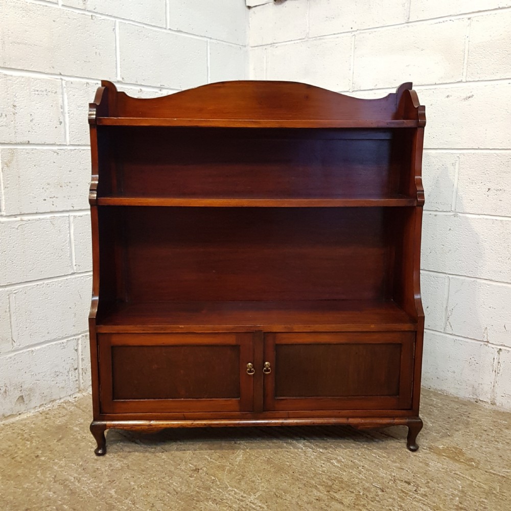 ANTIQUE EDWARDIAN MAHOGANY WATERFALL OPEN BOOKCASE C1900 View VII