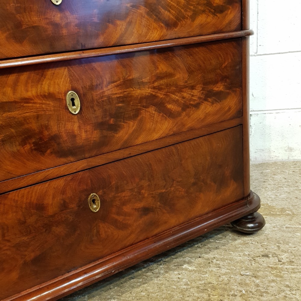 ANTIQUE 19TH CENTURY TALL MAHOGANY BIEDERMEIER CHEST OF DRAWERS C1860 View VII