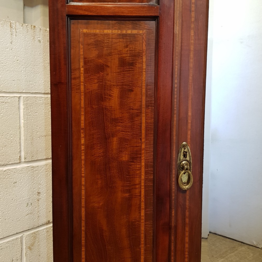 ANTIQUE EDWARDIAN MAHOGANY INLAID SINGLE WARDROBE C1900 View V