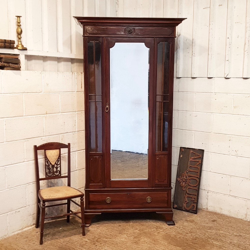 ANTIQUE VICTORIAN MAHOGANY SINGLE WARDROBE BY JAZ SCHOOLBRED C1870