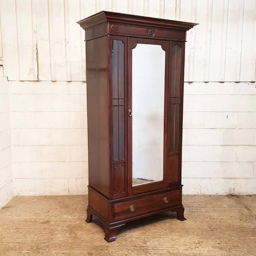 ANTIQUE VICTORIAN MAHOGANY SINGLE WARDROBE BY JAZ SCHOOLBRED C1870 View IV