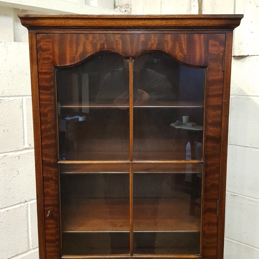 ANTIQUE MAHOGANY TALL NARROW GLAZD BOOKCASE BY DNBY & SPINKS C1920 View VII