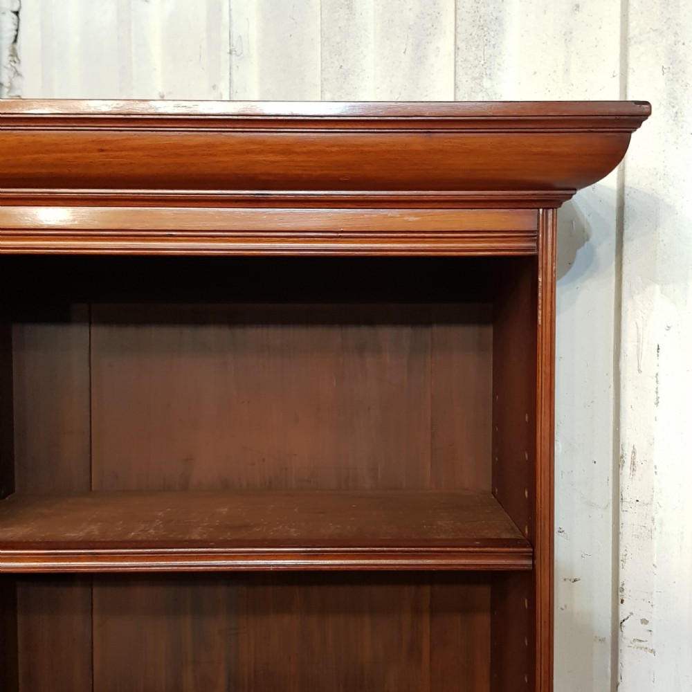 ANTIQUE VICTORIAN MAHOGANY TALL OPEN BOOKCASE ON CUPBOARD C1880 View VI