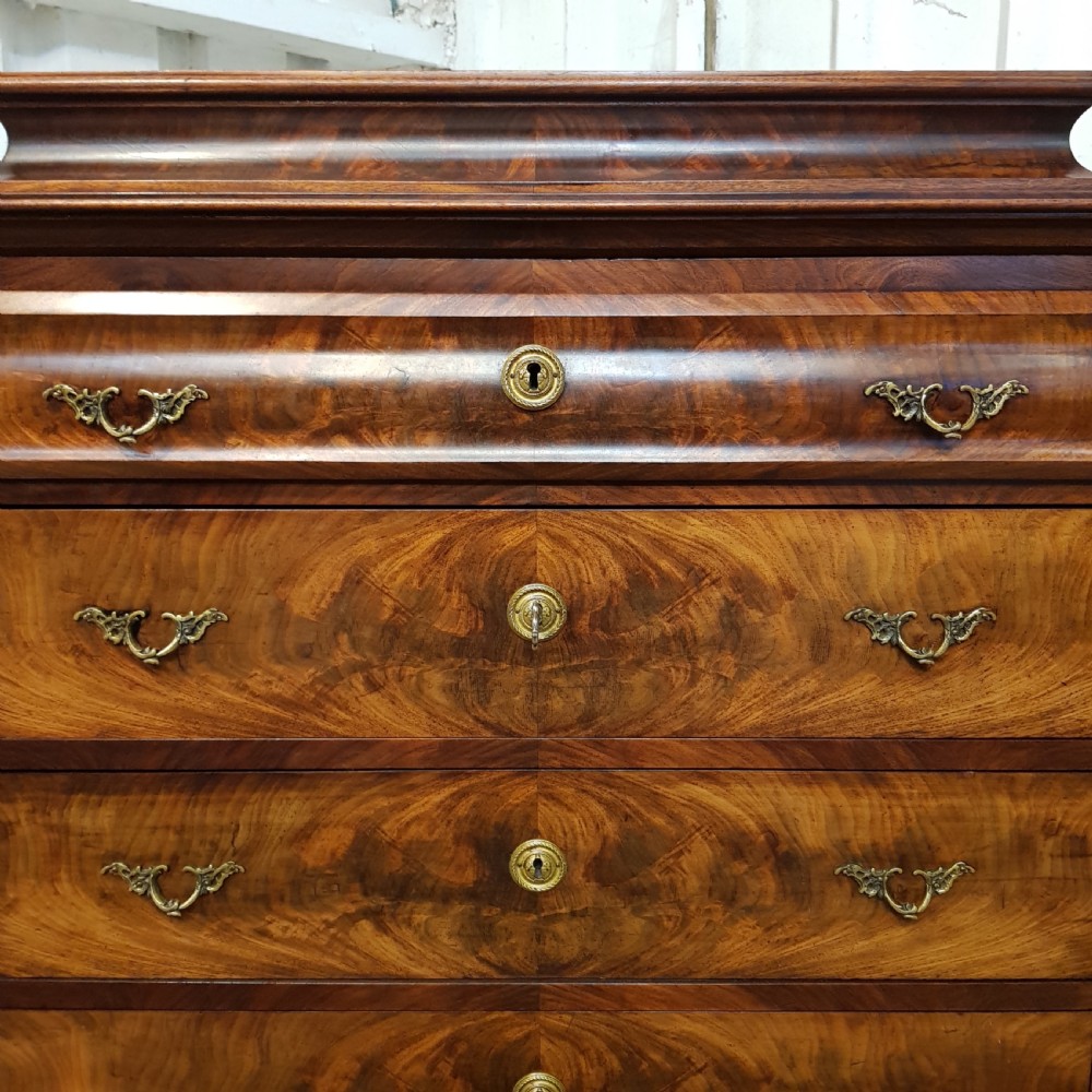 ANTIQUE 9TH CENTURY BURR WALNUT BIEDERMEIER 7HT CHEST OF DRAWERS C860 View VIII