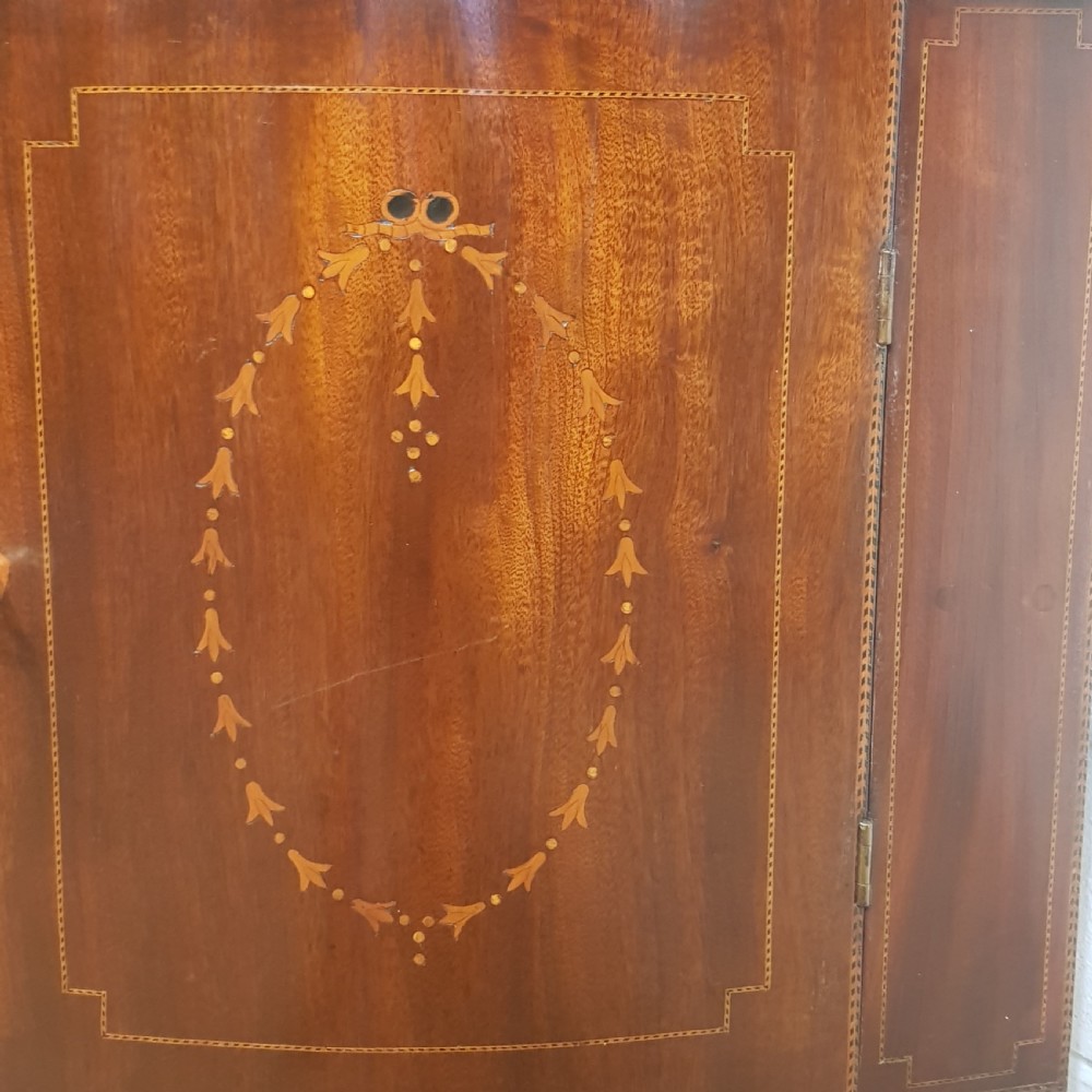 ANTIQUE REGENCY INLAID MAHOGANY FULL HEIGHT BOW FRONT ASTRAGAL GLAZED CORNER CABINET C1820 View III
