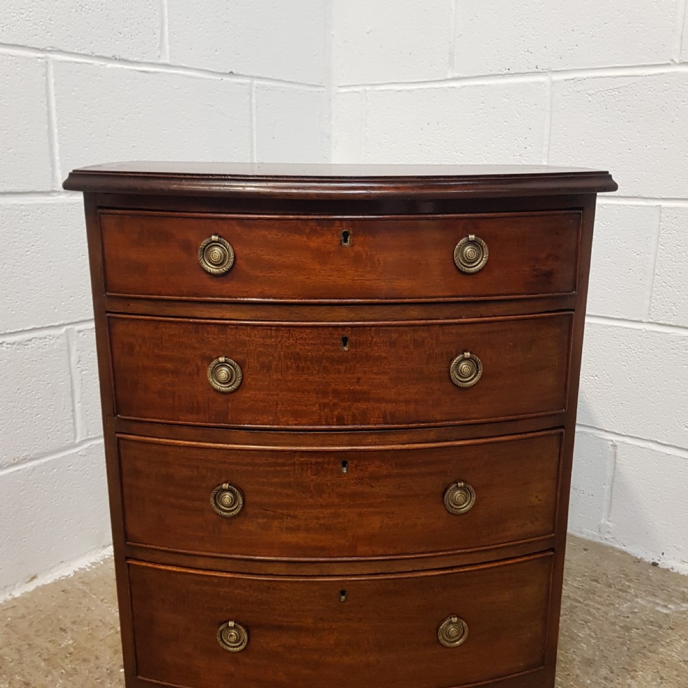 ANTIQUE EDWARDIAN MAHOGANY BOW-FRONT DWARF CHEST OF DRAWERS C1900 View V