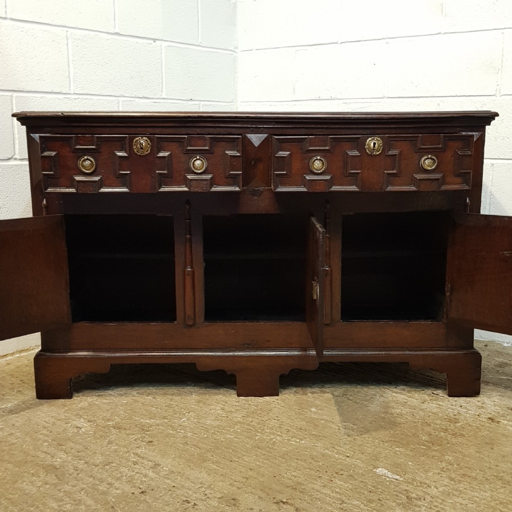 ANTIQUE LATE18TH CENTURY JOINED OAK DRESSER BASE C1790 View V