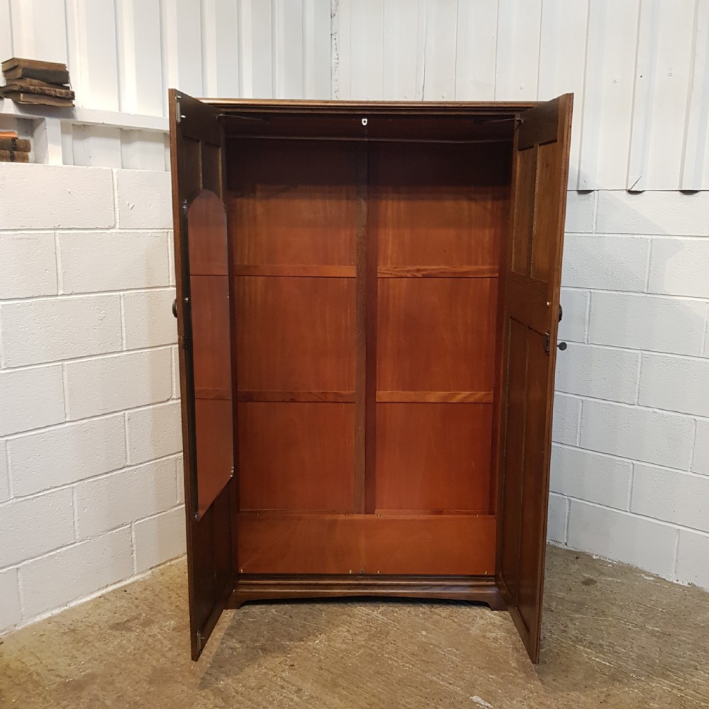 ANTIQUE CARVED OAK DOUBLE WARDROBE C1920 View VI