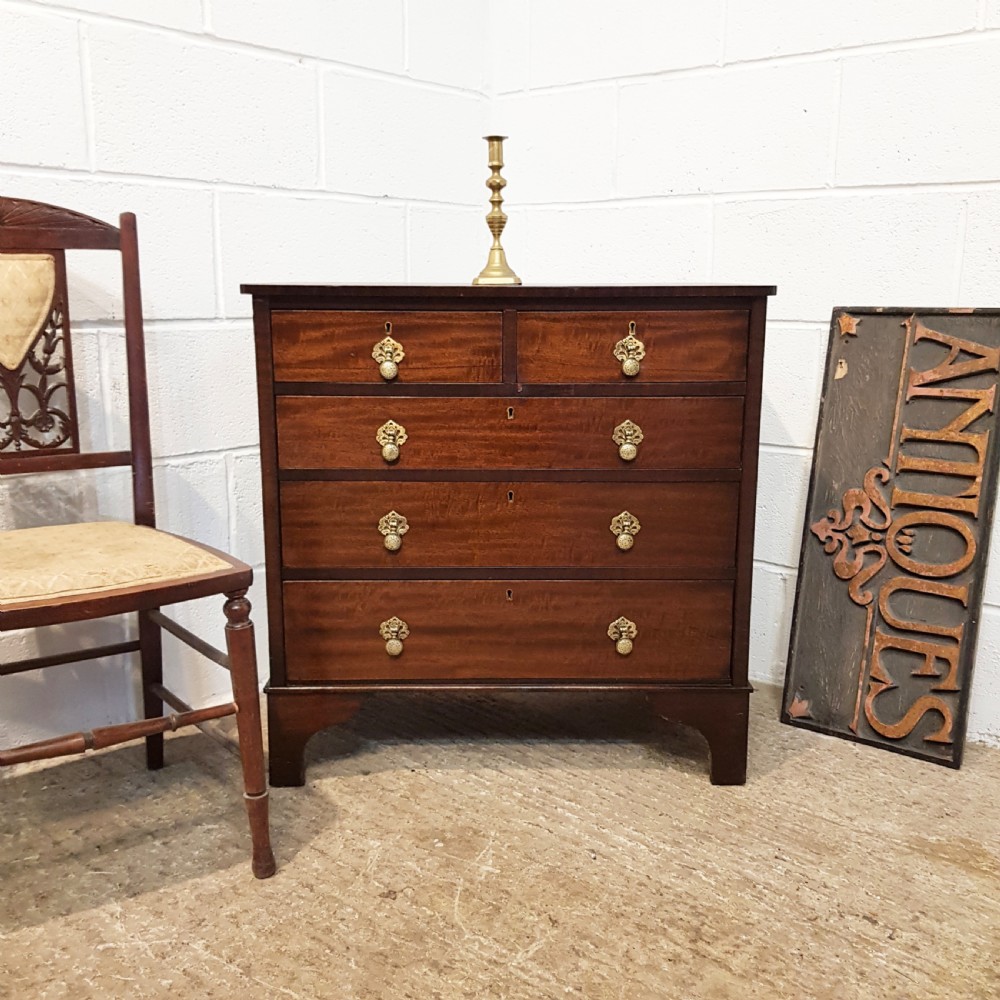 ANTIQUE EDWARDIAN MAHOGANY DWARF CHEST OF DRAWERS C1900