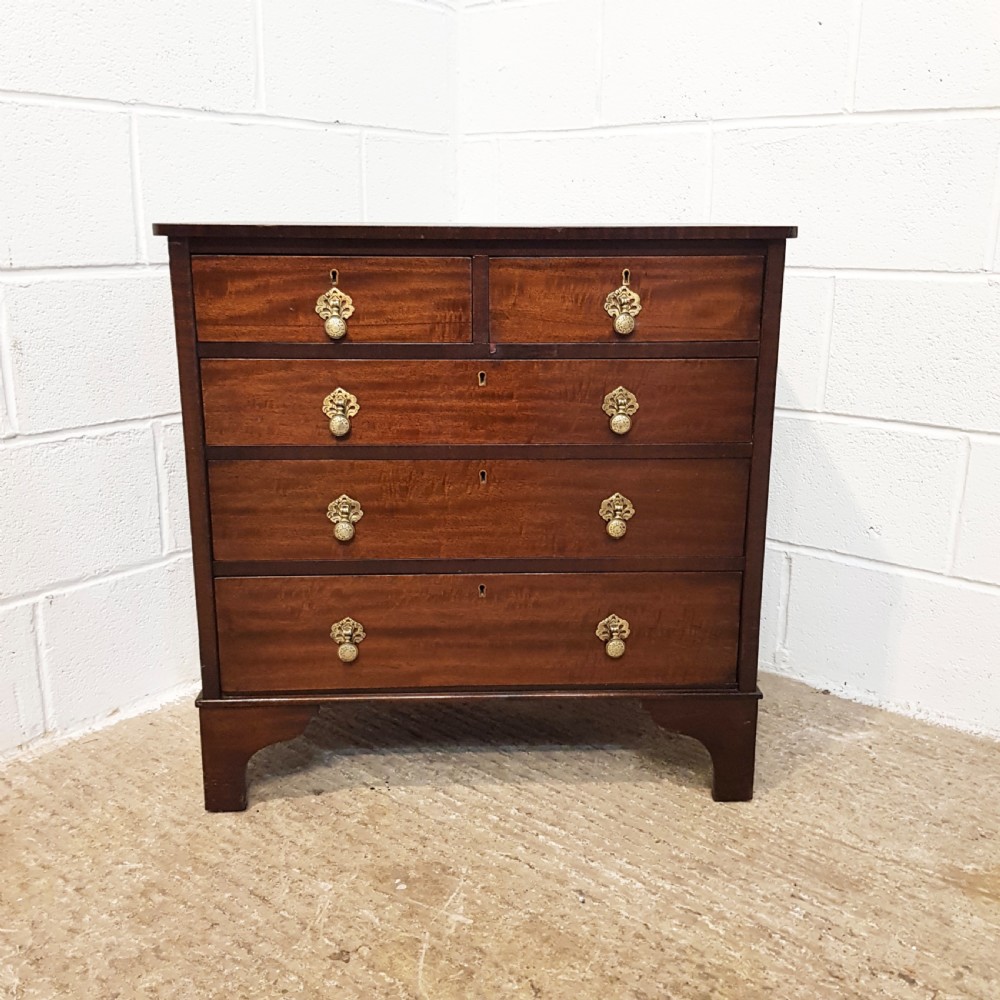 ANTIQUE EDWARDIAN MAHOGANY DWARF CHEST OF DRAWERS C1900 View V