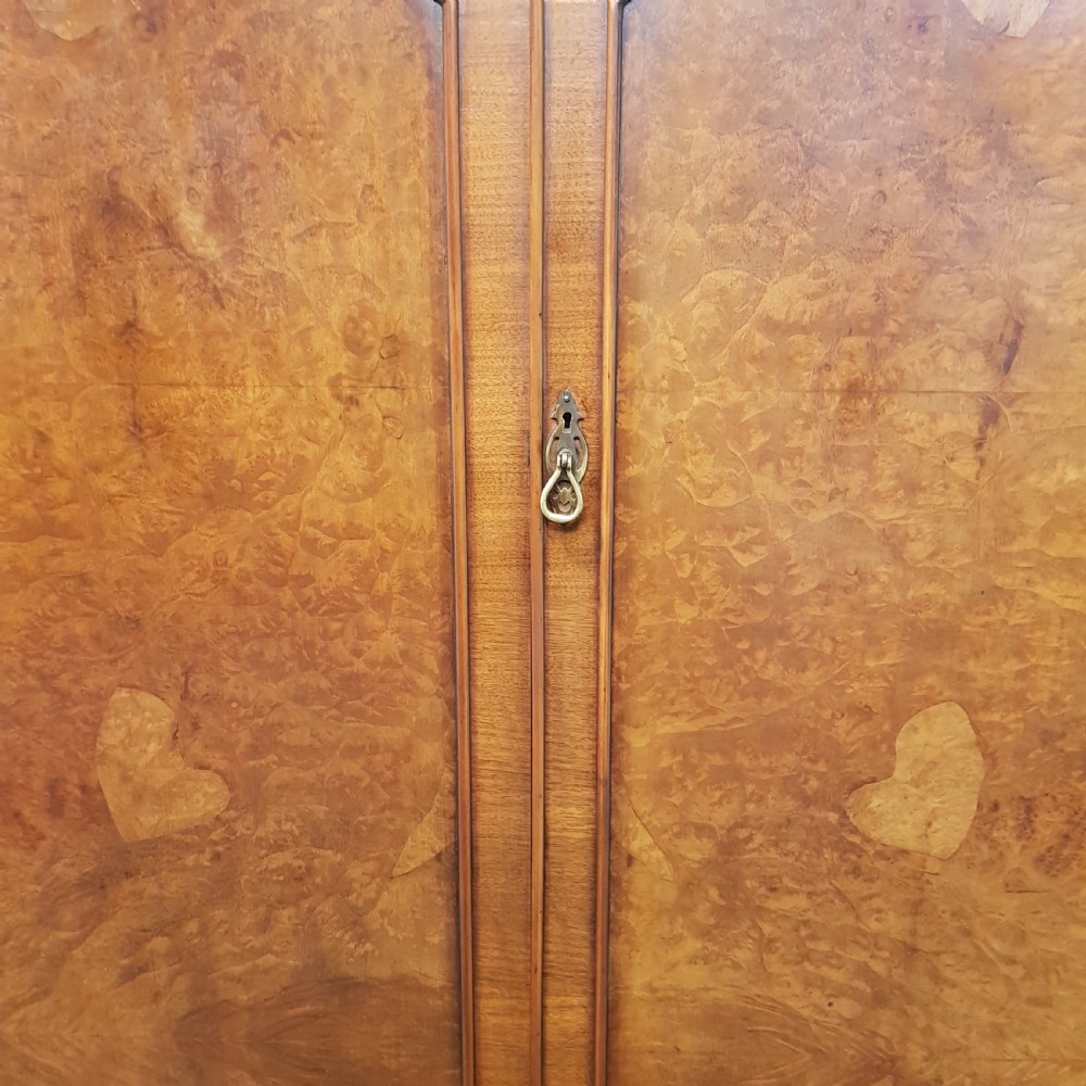 ANTIQUE BURR WALNUT DOUBKE WARDROBE C1920 View II