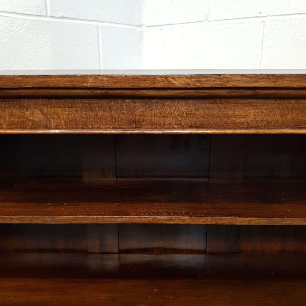 ANTIQUE LATE VICTORIAN OAK OPEN BOOKCASE C1890 View II