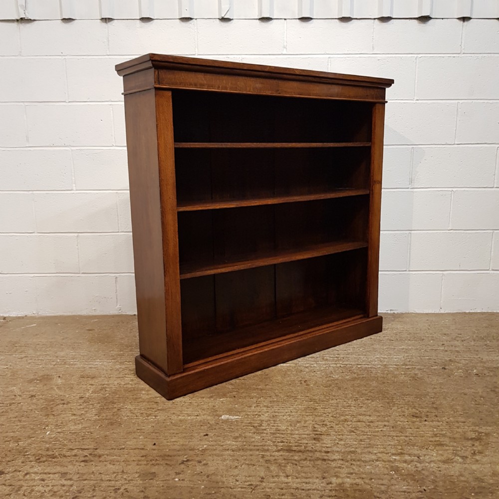 ANTIQUE LATE VICTORIAN OAK OPEN BOOKCASE C1890 View IV