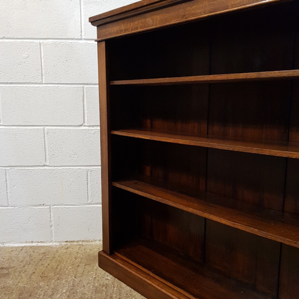 ANTIQUE LATE VICTORIAN OAK OPEN BOOKCASE C1890 View V