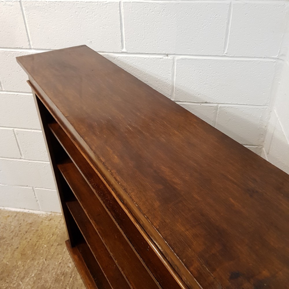 ANTIQUE LATE VICTORIAN OAK OPEN BOOKCASE C1890 View VI