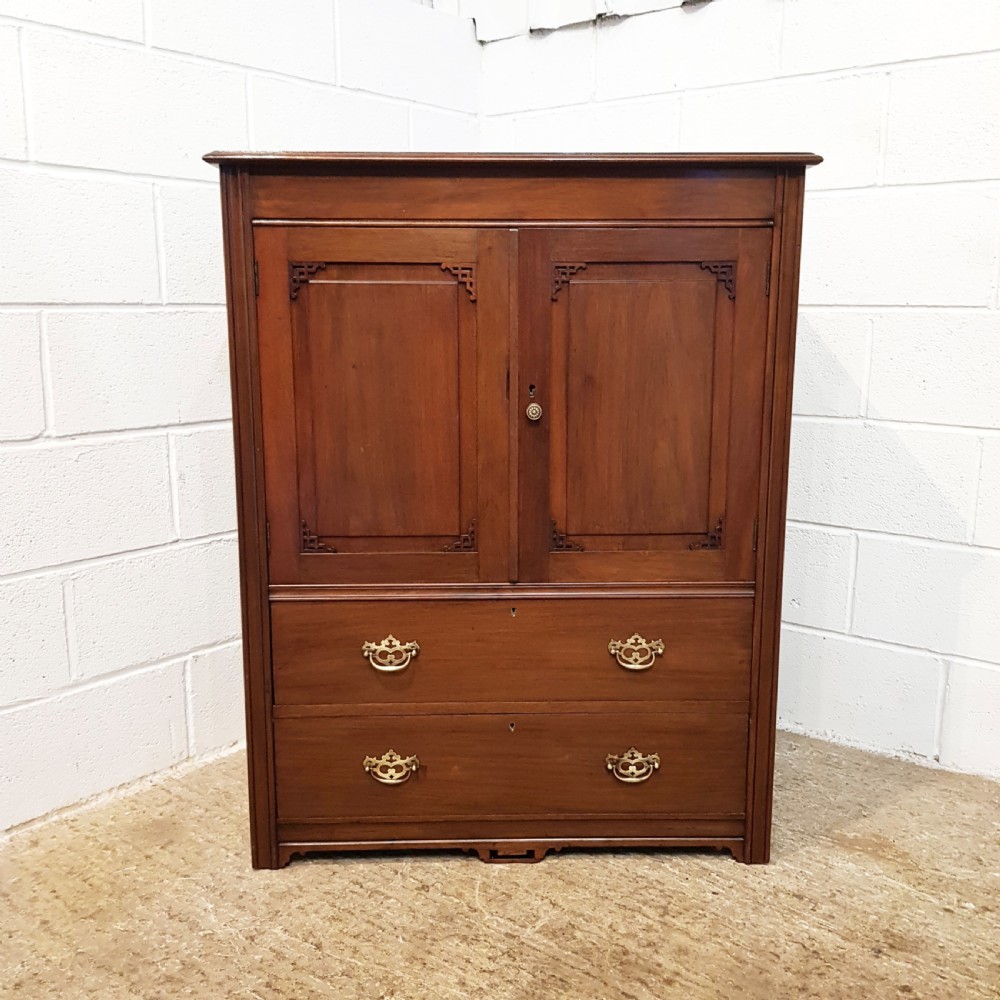 ANTIQUE VICTORIAN MAHOGANY GENTS LOW CLOTHES PRESS C1880 View VII