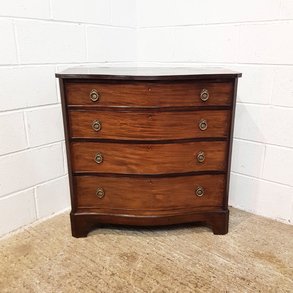 ANTIQUE EDWARDIAN MAHOGANY SERPENTINE FRONT CHEST OF DRAWERS C1900 View VI