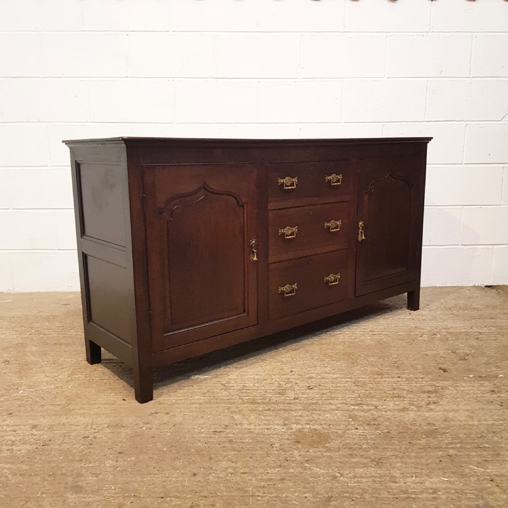 ANTIQUE VICTORIAN COUNTRY JOINED OAK DRESSER BASE C1860 View III