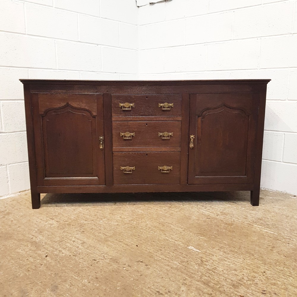 ANTIQUE VICTORIAN COUNTRY JOINED OAK DRESSER BASE C1860 View IV