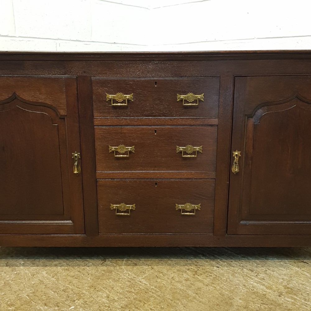 ANTIQUE VICTORIAN COUNTRY JOINED OAK DRESSER BASE C1860 View V