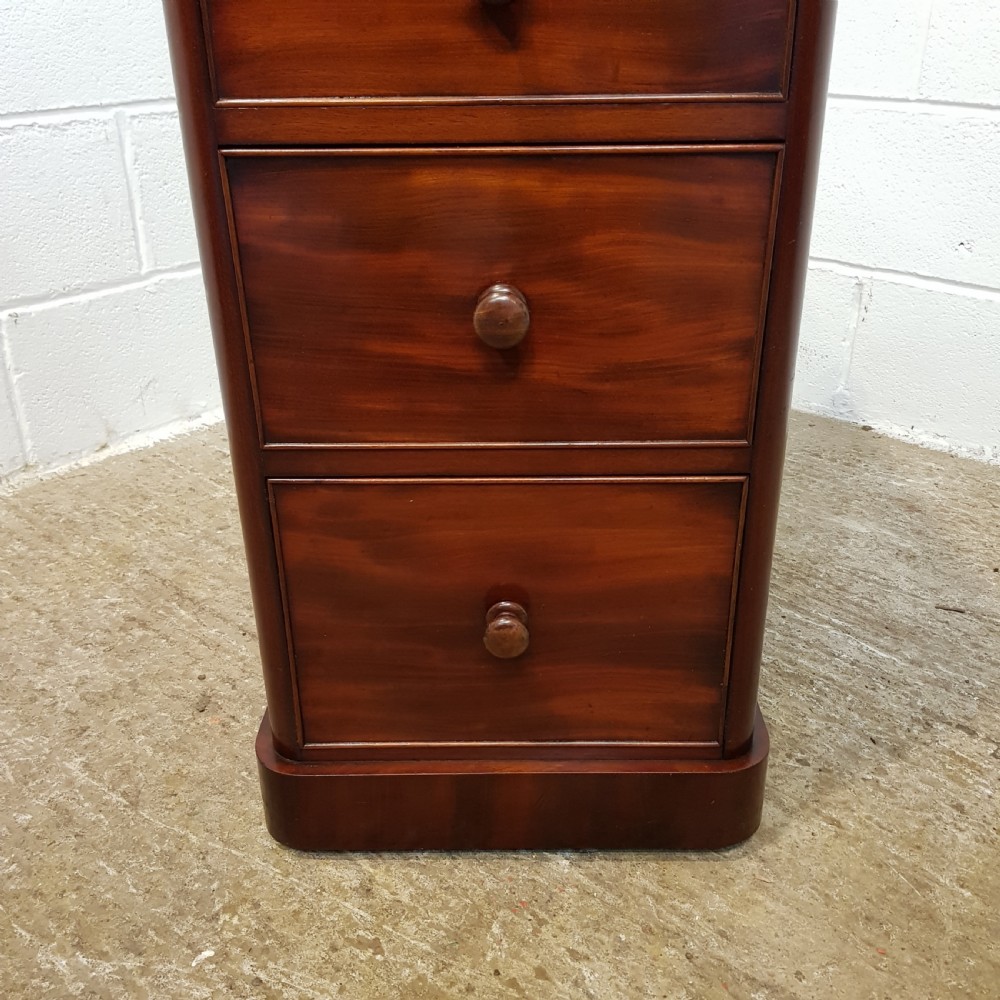SUPERB PAIR ANTIQUE VICTORIAN MAHOGANY BEDSIDE CHEST OF DRAWERS C1880 View IV