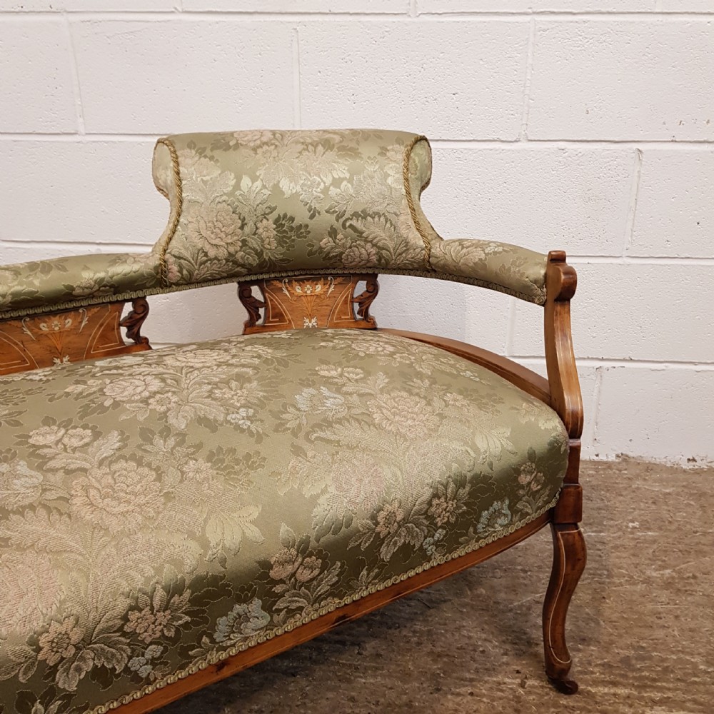 ANTIQUE VICTORIAN INLAID WALNUT DOUBLE ENDED CHAISE LONGUE C1890 View VIII