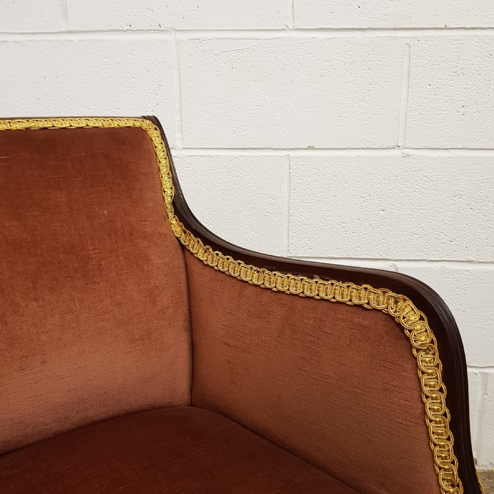 ANTIQUE PAIR EDWARDIAN MAHOGANY TUB SALON CHAIRS C1900 View VI