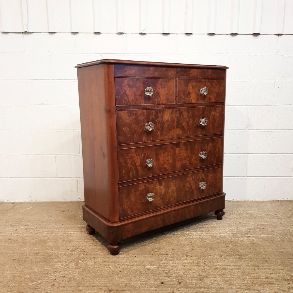 ANTIQUE VICTORIAN MAHOGANY CHEST OF DRAWERS C1880 View V