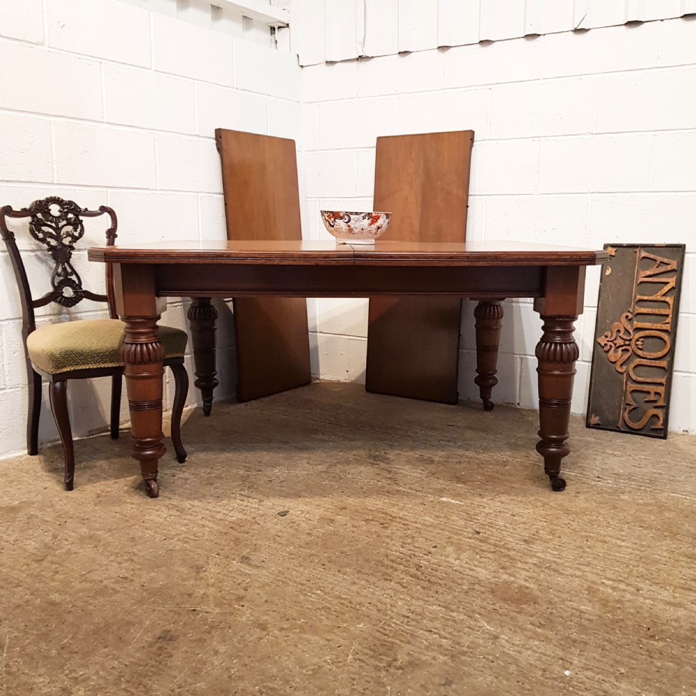 ANTIQUE VICTORIAN WALNUT EXTENDING DINING TABLE C1880 View X